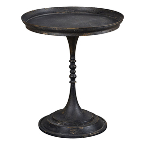 Minimalist Aluminum Marble Top <b>Round</b> Shape <b>Black</b> Antique Finish <b>Side</b> <b>Table</b> Luxury Good Looking Living Room Decor Furniture - Product Image 3