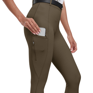 Pantalones de equitación de silicona de alta calidad para mujer con logotipo personalizado, leggings de cintura alta para montar a caballo, ropa personalizable. - Product Image 4