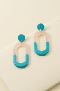 Boucles d'oreilles à clip en résine époxy faites à la main, coupe ovale, bijoux de fête classiques pour femmes - Product Image 5