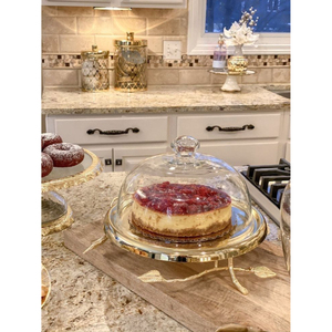 Supports à gâteaux contemporains en métal avec couvercle en verre, qualité supérieure, présentoir rond pour desserts, pour la maison, les mariages, les anniversaires, accessoires pour gâteaux - Product Image 4