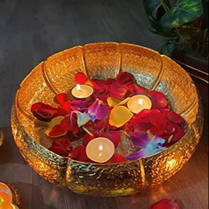 Rustic Decorative Metal Candle Bowl With <b>Hammered</b> Finish For Dining Table Centerpiece And Candle <b>Holder</b> - Product Image 1