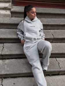 2026 Custom Oversized Women's Full Zip Hoodie Heavyweight Cotton Fleece Winter Streetwear Casual Loose Fit Hooded Sweatshirt - Product Image 5