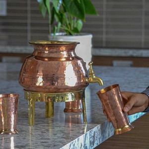Handmade Copper Vacuum <b>Flask</b> with 6-12 Hours Thermal Insulation Portable Travel Thermos for Camping Office Hiking - Product Image 3