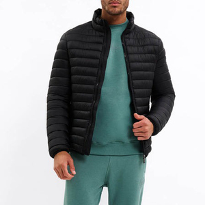 Custom Men's Winter Bubble Puffer Jacket Coated High Street with Zipper Camouflage Pattern Front Logo Outdoor Casual Wear - Product Image 1