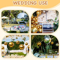 Grand ballon à bulles disco réutilisable en PVC brillant, 6 pièces, ensemble de boules à miroir gonflables, pompe électrique pour fête de mariage et événement
