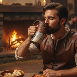 Mug médiéval en cuivre de forme optimale avec design de corne à boire, écologique, style européen, pour café ou bière, par Replicartz - Product Image 4