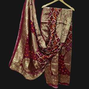 Dupatta de Seda Bandhani Estilo Bollywood Especial para Fiestas y Bodas, Sin Arrugas - Product Image 2