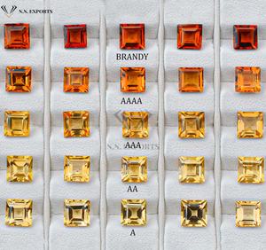 10mm Citrine Naturelle À Facettes Coupe Carrée Calibré Gemme Prix De Gros IGI Certifié Pierre Tendance Bijoux Vente En Vrac - Product Image 1