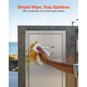 Soluzione di Stoccaggio per Cucina Esterna, Cassetti Multiuso in Acciaio Inox 13.54"W X 19.61"D X 25.79"H con Cassetto Interno per Rifiuti - Product Image 6