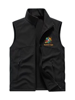 Gilet Softshell Homme Décontracté Multi-Poches Col Rabattu Double Couche Hiver Imperméable Coupe-Vent Chauffant Respirant