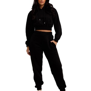 ชุดครอป2ชิ้นสำหรับผู้หญิงมาใหม่เซ็ตชุดวอร์มเนื้อผ้าคอตตอนชุดวอร์ม100% สำหรับใส่วิ่งชุดวอร์ม2026 - Product Image 5