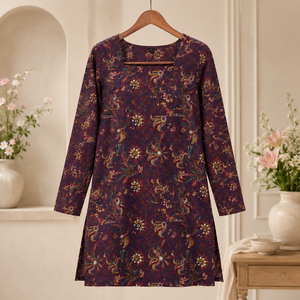 Fashion Women Cotton Sanganeri Printed <strong>Kurti</strong> Square Neck Floral Ethnic Long Boutique Collection Wholesale Bulk Order Supplier - Product Image 5