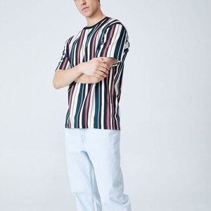 Stripe T-Shirt and <b>Turtle</b> <b>Neck</b> T-Shirt Custom Slim Fit Short Sleeve Striped T Shirts - Product Image 1