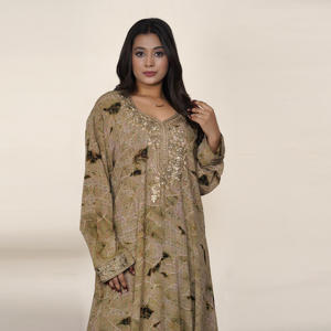 Elegante Jalabiya BSY con Bordado en el Cuello, Kaftán Árabe de Lujo, Vestido Abaya para Mujer, Modesto, Islámico, Ramadán, ODM, Largo hasta el Suelo - Product Image 4