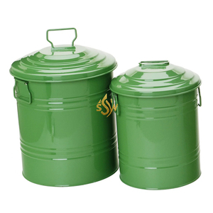 Recipiente para Té y Café Galvanizado Simple con Tapa para Uso en el Hogar, Hotel, Restaurante y Cocina, Recipiente con Recubrimiento de Color Verde - Product Image 4