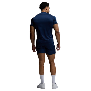 Camiseta de Compresión Personalizada para Hombre, Azul Marino, Manga Corta, Cuello Redondo, Ajustada, para Gimnasio, Entrenamiento, Deporte, Fitness, Ropa Deportiva, Capa Base - Product Image 4