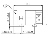 Connecteur d'alimentation CC DIP 3 broches 3,7 mm DC00450 personnalisé en usine, prise d'alimentation CC