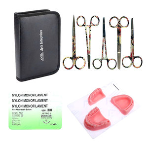 Kit d'entraînement aux sutures chirurgicales avec ensemble de pratique de suture sur peau réaliste pour étudiants en médecine, infirmières et chirurgiens, incluant un matériel complet - Product Image 1