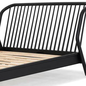 Solid Teak King <b>Bed</b> <b>Frame</b> with Wooden Slat Foundation Straight Panel Headboard and Reinforced Side Rails - Product Image 5