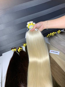 ราคาขายส่ง คุณภาพสูง ผมต่อแท้ 100 กรัม 28 นิ้ว แบบธรรมชาติ สีออมเบร ตรง เกรดซุปเปอร์ดับเบิ้ลดรอน - Product Image 6