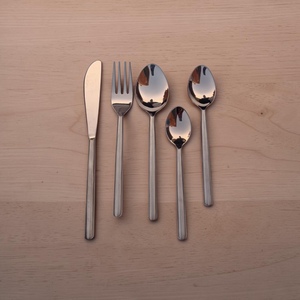 Rose Gold Plated Minimalist Cutlery Set <b>Mirror</b> Finish Long Handle Dishwasher Safe Dinner Spoon Fork Knife - Product Image 2