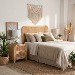 Handicraft Rattan Nightstand With 2 Drawers Natural Rattan <b>Storage</b> Bedroom Furniture Tropical Modern Design By Vietnam Factory - Product Image 2