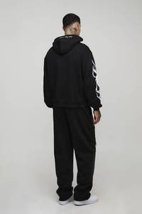 Ensemble de survêtement personnalisé pour homme effet délavé – Hoodie et pantalon de jogging en coton épais de qualité supérieure, respirant, haute qualité – OEM & ODM - Product Image 2