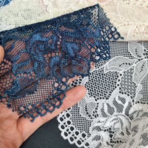 Tela de Encaje Elástico Floral de 17.5cm, Ligera y Suave, de Nailon y Spandex, con Borde Festoneado, para Lencería y Vestidos de Novia - Product Image 5