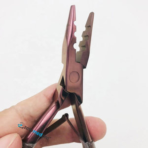 Pince à cheveux en acier inoxydable de haute qualité, couleur or rose, 3 trous, pour extensions de cheveux à micro-perles, avec logo personnalisé - Product Image 2