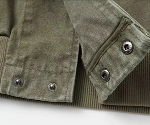 Veste à capuche en toile personnalisée OEM 2026, effet vieilli et délavé - Product Image 3