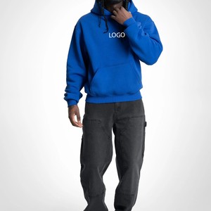 Sweat-shirts à capuche zippés pour hommes en molleton de coton épais, coupe oversize à épaules tombantes, style streetwear, personnalisation de marque, fournisseur en gros - Product Image 3