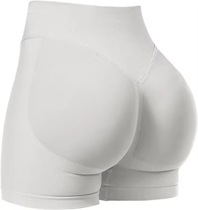 Custom logo Women's Seamless High Waist Bike Shorts Solid Pattern Fitness Yoga <b>Leggings</b> Four-Way Stretch Quick Dry for Adults - Product Image 6
