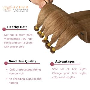 Venta al por mayor Virgin Genius Trama Extensiones de cabello Remy Natural Cutícula Alineada Raw Vietnamita Extensiones de cabello OEM disponible - Product Image 3