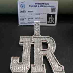 Pendentif Hip Hop entièrement serti de diamants de laboratoire, en acier inoxydable plaqué platine, DOPE JEWELLS, 30,58 CT, personnalisé, unisexe - Product Image 6