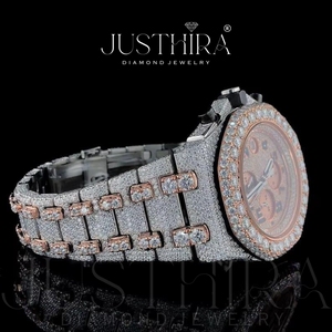 Best Quality Affordable Luxury Moissanite Diamond Watch Fully Iced Out Quartz Movement <b>Wristwatch</b> for Daily Available For Sale - Product Image 4