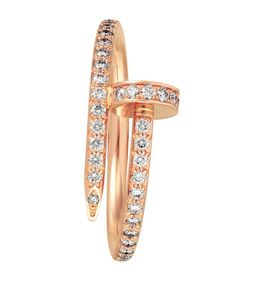 High Standard Quality 14k Gold Made Fancy Nail Design <b>Adjustable</b> <b>Rings</b> Comes With Brilliant Round Cut Moissanite Diamonds - Product Image 2