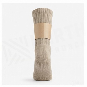 North Approach Crew Socks Solid Beige Cotton Breathable Adult Casual Autumn Season - Product Image 2