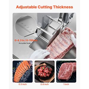 Sega a Nastro Elettrica Commerciale da 1100W per Carne, Banco da Lavoro 31,5 cm x 46 cm, Spessore di Taglio 0-11 cm, 7 Lame Extra per Lavorazione Ossa e Carne - Product Image 4