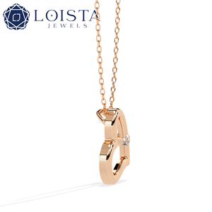 จี้เพชร LOISTA Platinum ดีไซน์เรียบหรู เพชรทรงกลมเจียระไนแบบบริลเลียนท์ เพชรธรรมชาติ เครื่องประดับสำหรับทุกเพศ เหมาะสำหรับสวมใส่ทุกวัน - Product Image 3
