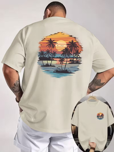 Men's O-Neck Short Sleeve Regular Fit High Quality Customizable T-Shirt 100% Cotton Jersey Breathable Eco-Friendly Quick Dry - Product Image 2