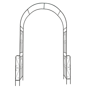 Arco da Giardino in Metallo Nero W55 X H94.5, Pergola per Piante Rampicanti e Recinzione per Rose - Product Image 4