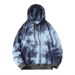 Sudadera con Capucha Oversize Tie-Dye para Hombre, Casual, Tejida, Manga Larga, con Bolsillos, para Otoño, Corte Regular - Product Image 1