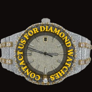 Nouvelle Montre-bracelet Hip-Hop de Luxe 2026 pour Homme, Design Tendance, Cadran Carré Bicolore, Sertie de Moissanite et Diamants VVS, Mouvement Quartz - Product Image 1