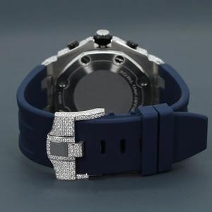 Montre de style personnalisé avec lunette sertie de diamants, boîtier entièrement en acier, fabrication haut de gamme, montres avec diamants cultivés en laboratoire - Product Image 2