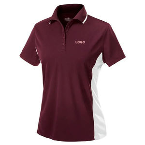 Chemise de sport de golf unisexe pour femme, coupe ajustée, à manches courtes, en polyester respirant et à séchage rapide, écologique, avec logo personnalisé, OEM - Product Image 1