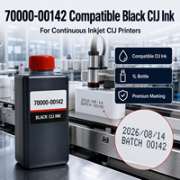 Encre noire compatible Lei 70000-00142 1L pour imprimante jet d'encre CIJ, encre de marquage industrielle de qualité supérieure