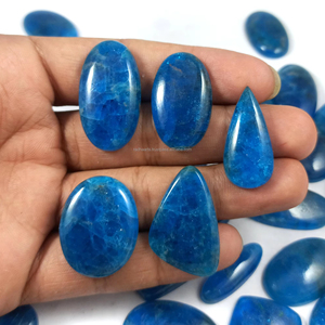 Apatite bleue naturelle et quartz cabochon, pierres précieuses en vrac, formes variées, polies, pour la lithothérapie, lot en gros pour la fabrication de bijoux - Product Image 1