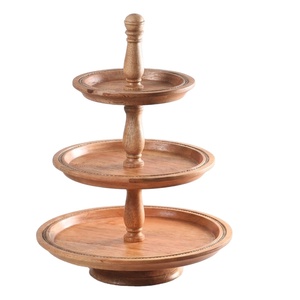 Handcrafted 3 Tier Solid Mango Wood Cake Stand Luxury Rustic Cupcake <b>Tower</b> & Dessert Display Stand For Weddings Parties <b>Kitchen</b> - Product Image 1