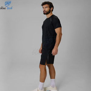 Wholesale Custom Plus Size Men's Solid <b>Washed</b> Front Fitness Clothing Set Gym Tank Top Athletic Shorts Breathable - Product Image 3