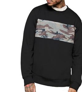 Nouveau haut polyvalent couleur contrastante coutures lâche épaule Style solide sweat-shirt pour hommes - Product Image 1